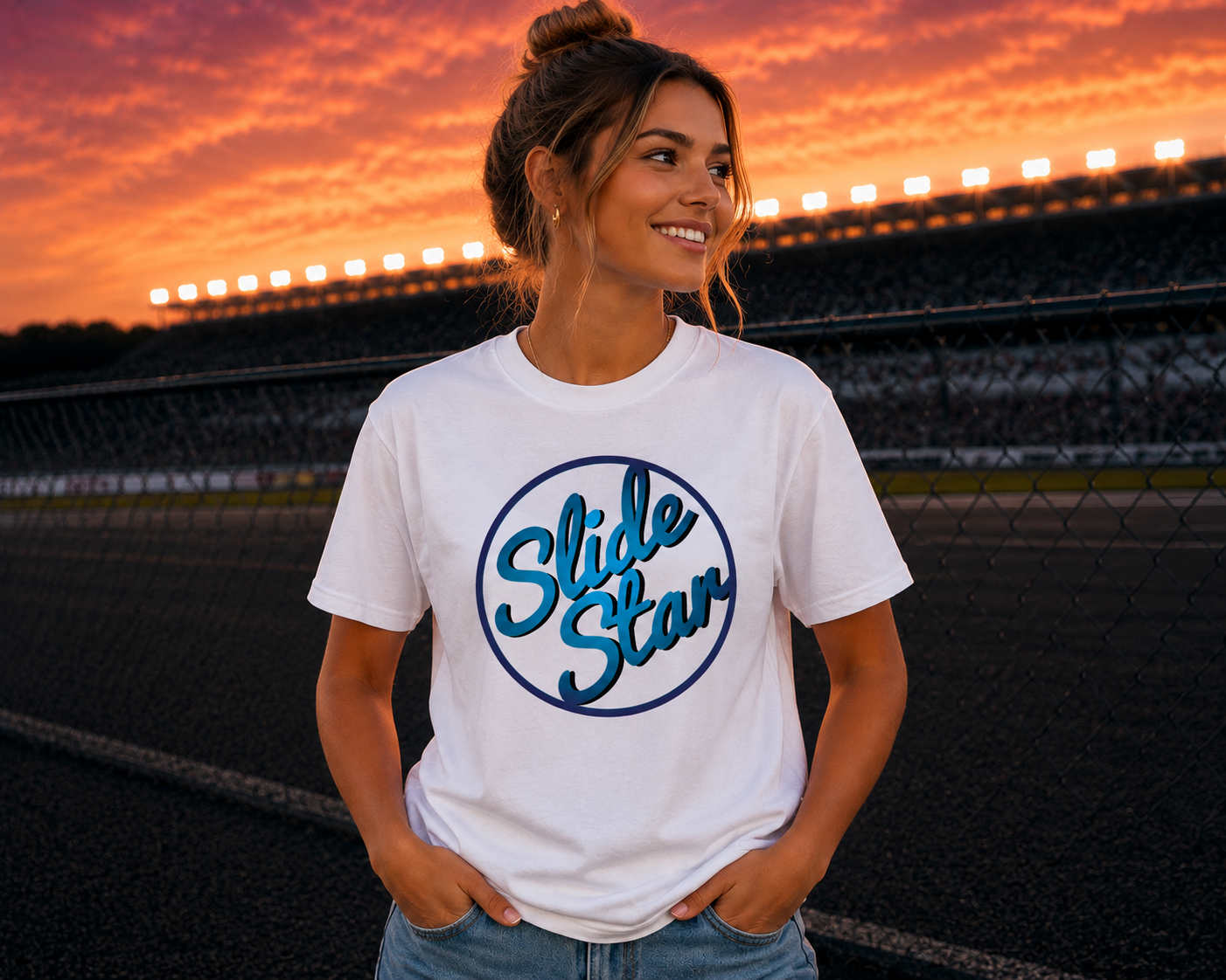 Slide Star Logo Tee Blue - Kids