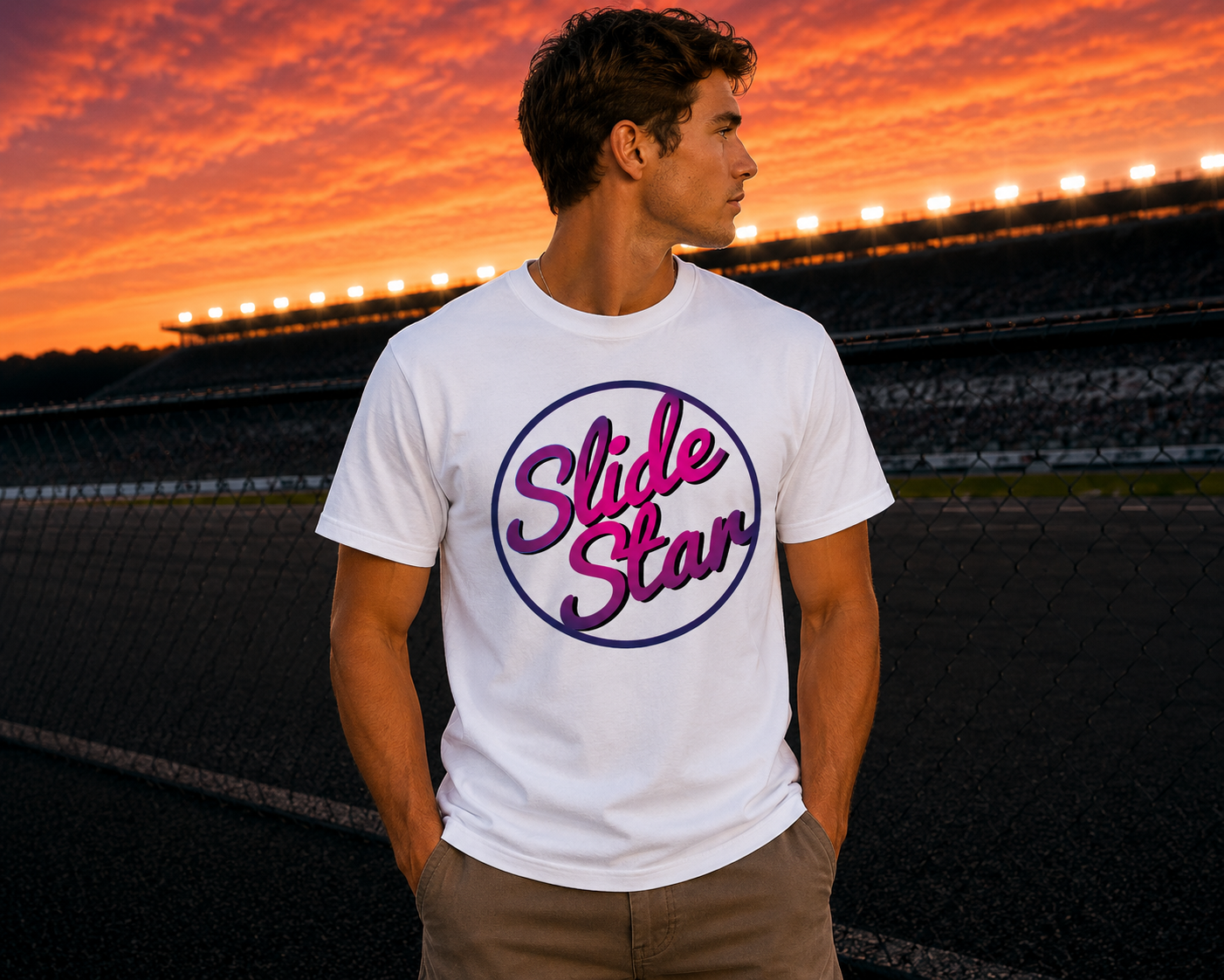 Slide Star Logo Tee Pink - Kids